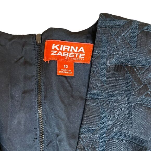 Kirna Zabete For Target Dress Black Metallic Jacquard Wrap A Line Womens Size 10 - Picture 9 of 12